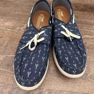 Toms Dark Blue Lobster Pattern Shoes